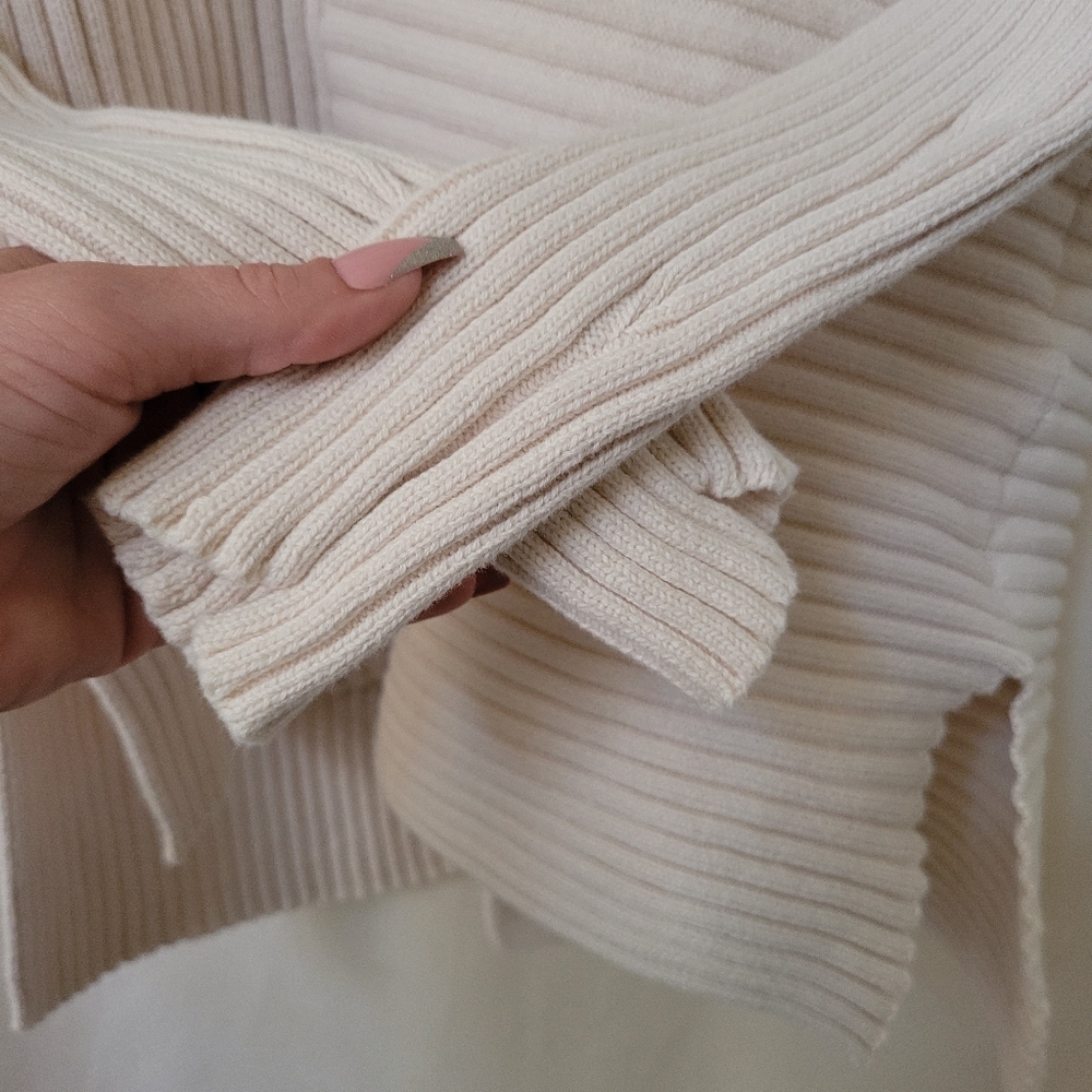 Cabi Split D-Ring Ribbed Aysmmetrical Sweater Xs - image 5